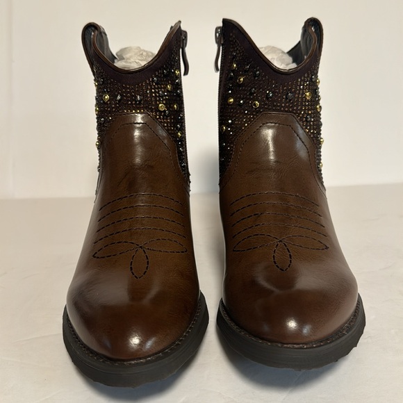 Very Volatile Los Angles Brown Ankle Boots Zipper women’s Size 6.5 - Picture 4 of 7